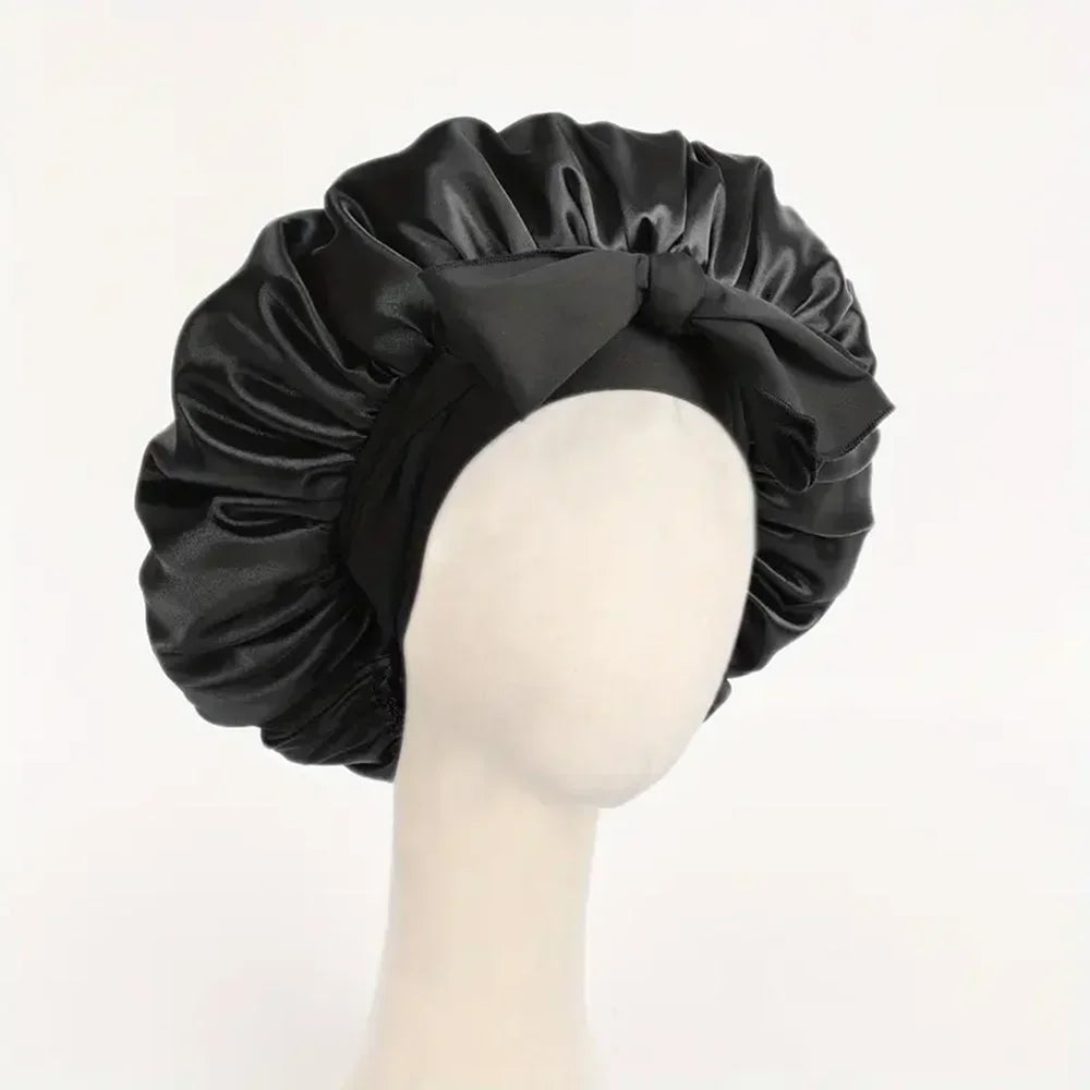 Satin Hair Bonnet for Sleeping Hair Bonnet with Tie Band for Women and Men