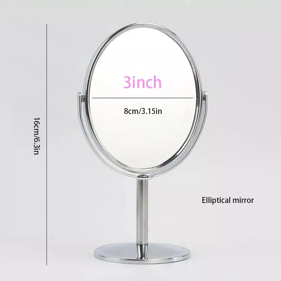 Makeup Mirror Portable Makeup Mirror Double sided Metal 3-inch 4-inch Round/Oval/1:2 Magnifying Mirror Face Rotating Mirror