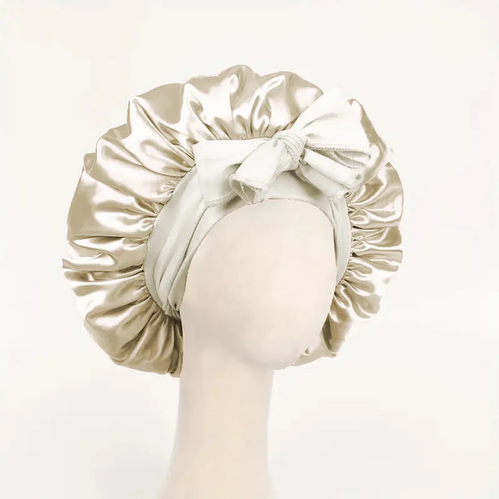 Satin Hair Bonnet for Sleeping Hair Bonnet with Tie Band for Women and Men