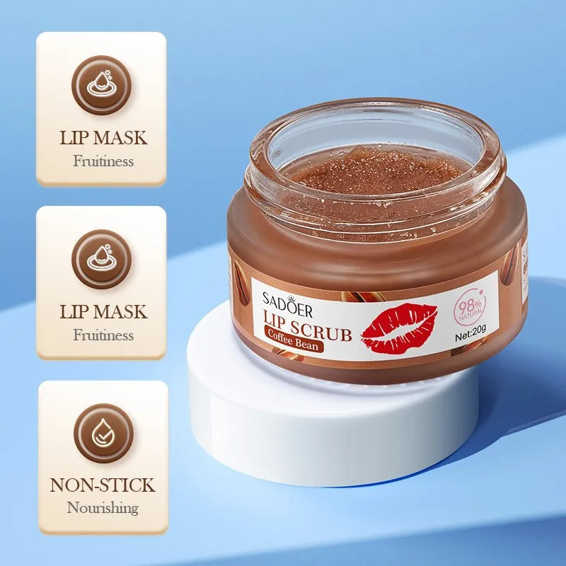 SADOER Fruit Lip Scrub Cream Moisturizing Lips Plumper Hydrating Nourishing Avocado Orange Strawberry Lip Mask Lipstick