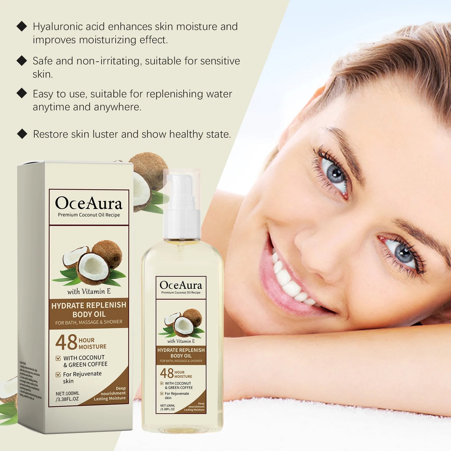 Body Oil Smoothing Whitening Improve Dullness Drying Moisturizing Brightening Hydrating Softening Lightweight Shower Massage Oil