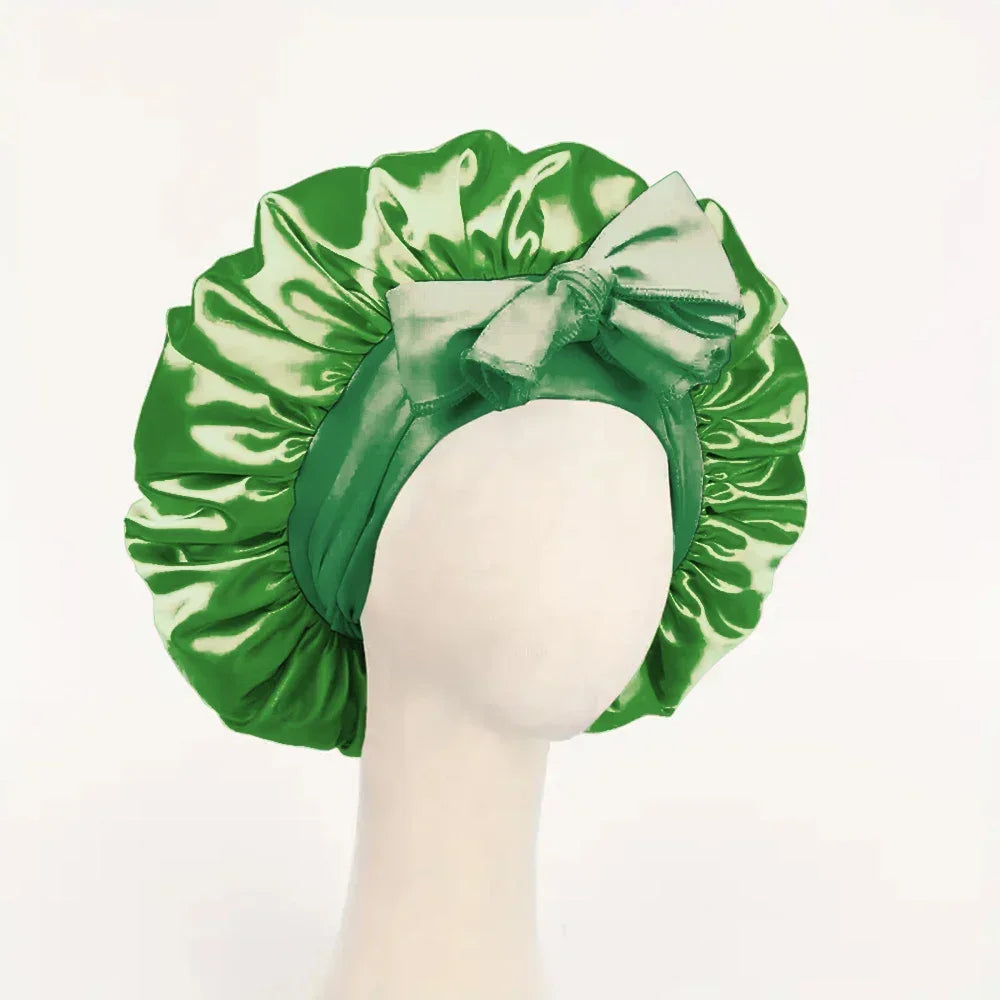 Satin Hair Bonnet for Sleeping Hair Bonnet with Tie Band for Women and Men