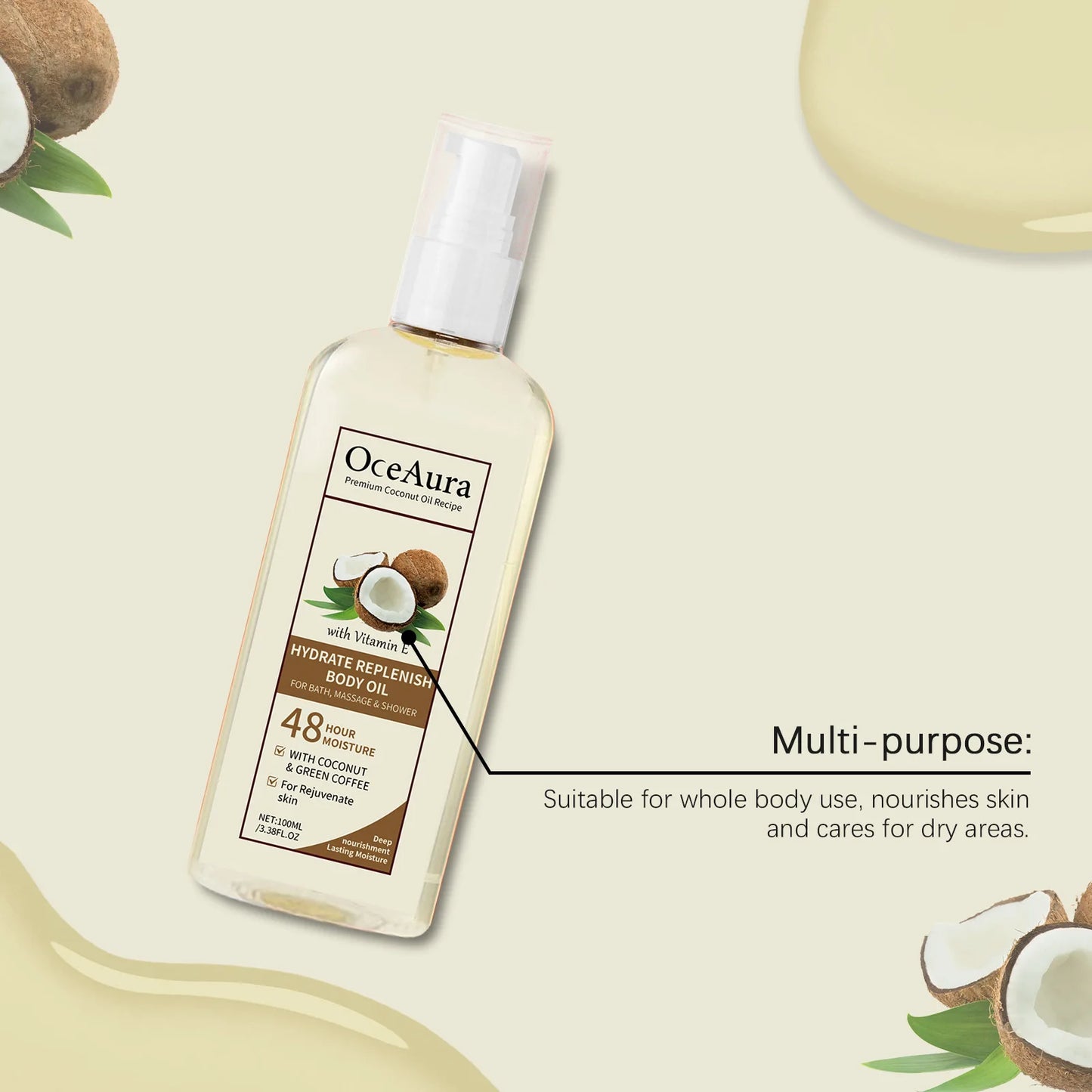 Body Oil Smoothing Whitening Improve Dullness Drying Moisturizing Brightening Hydrating Softening Lightweight Shower Massage Oil