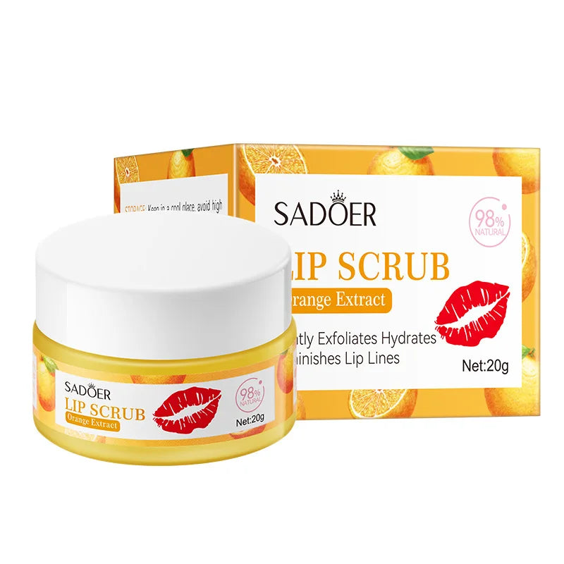 SADOER Fruit Lip Scrub Cream Moisturizing Lips Plumper Hydrating Nourishing Avocado Orange Strawberry Lip Mask Lipstick