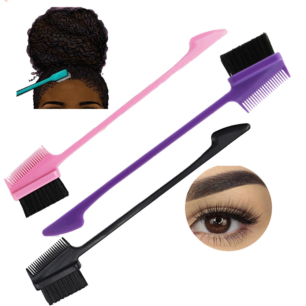 1Pc Double Sided Edge Control Hair Comb Hair Styling Hair Brush 3 in 1 Edge Control Brush For Baby Hair New style
