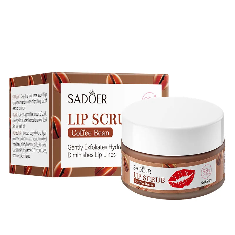 SADOER Fruit Lip Scrub Cream Moisturizing Lips Plumper Hydrating Nourishing Avocado Orange Strawberry Lip Mask Lipstick