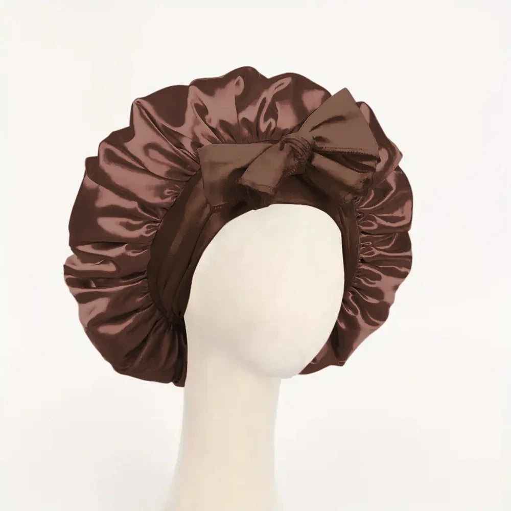 Satin Hair Bonnet for Sleeping Hair Bonnet with Tie Band for Women and Men