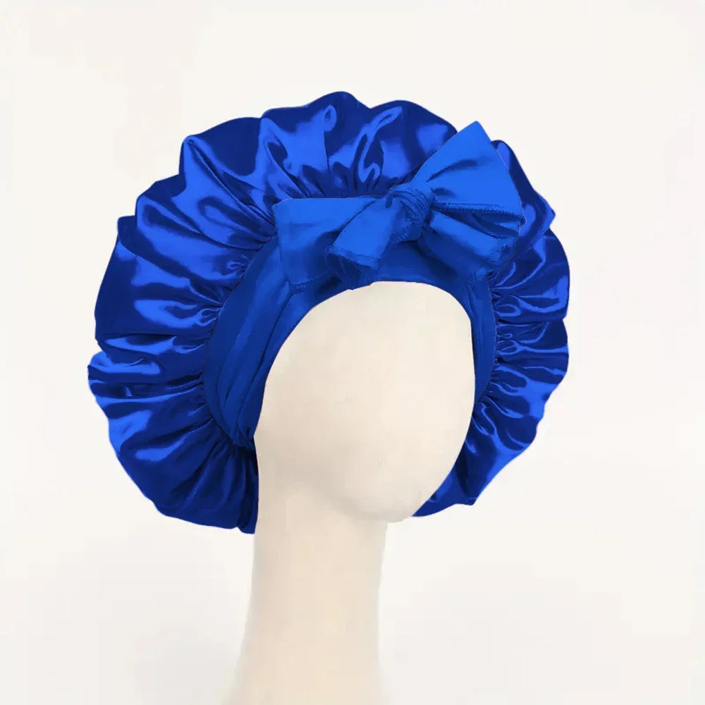 Satin Hair Bonnet for Sleeping Hair Bonnet with Tie Band for Women and Men