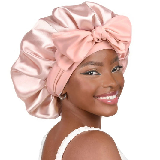 Satin Hair Bonnet for Sleeping Hair Bonnet with Tie Band for Women and Men