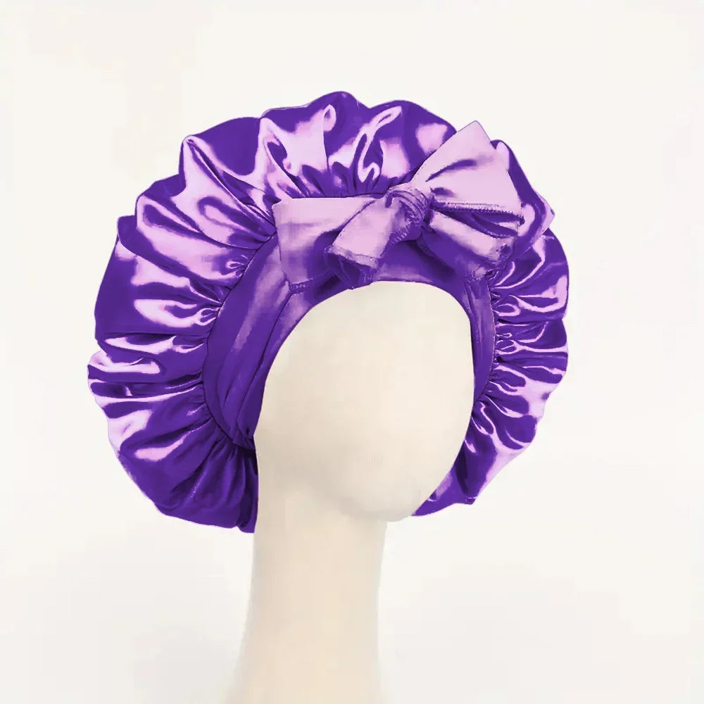 Satin Hair Bonnet for Sleeping Hair Bonnet with Tie Band for Women and Men