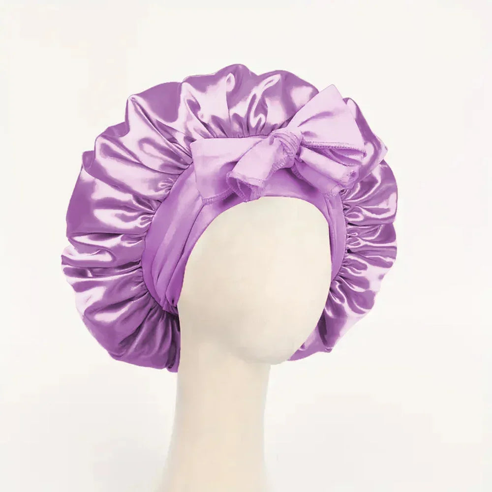 Satin Hair Bonnet for Sleeping Hair Bonnet with Tie Band for Women and Men