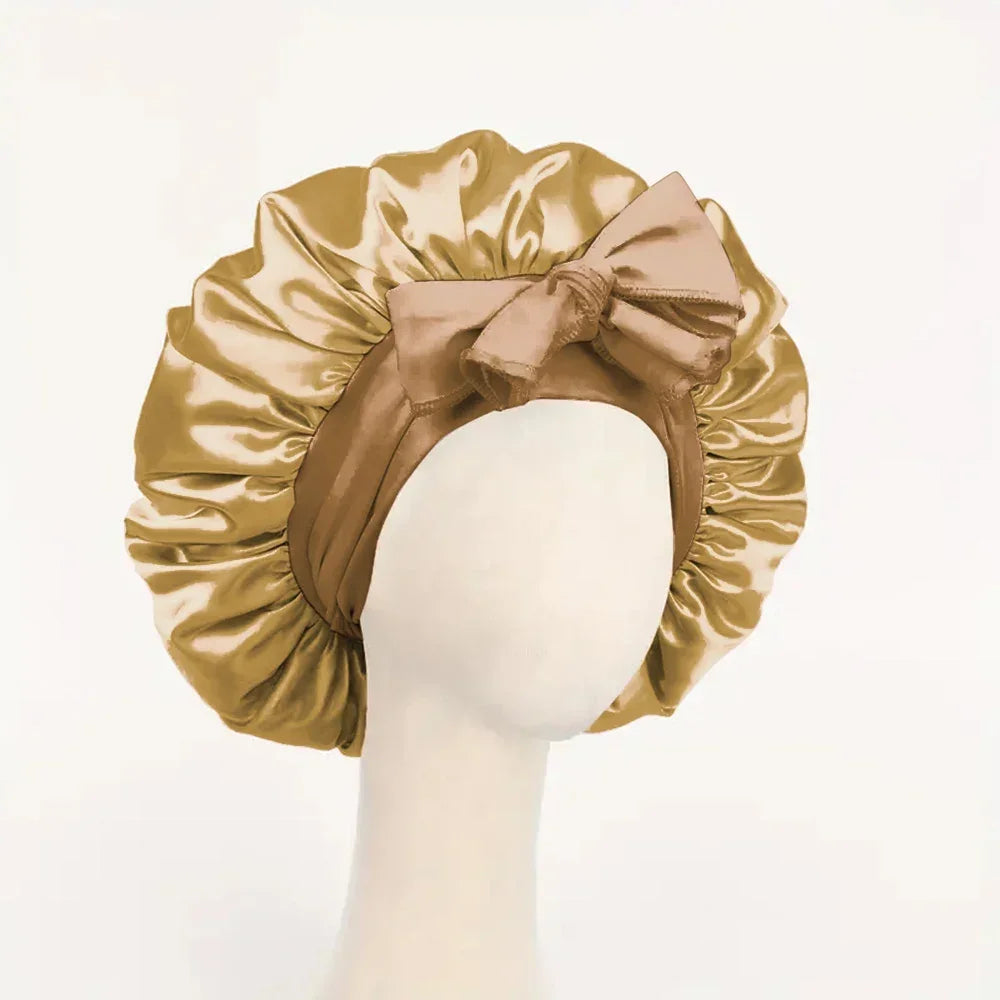 Satin Hair Bonnet for Sleeping Hair Bonnet with Tie Band for Women and Men
