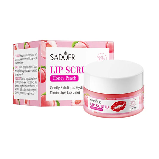 SADOER Fruit Lip Scrub Cream Moisturizing Lips Plumper Hydrating Nourishing Avocado Orange Strawberry Lip Mask Lipstick