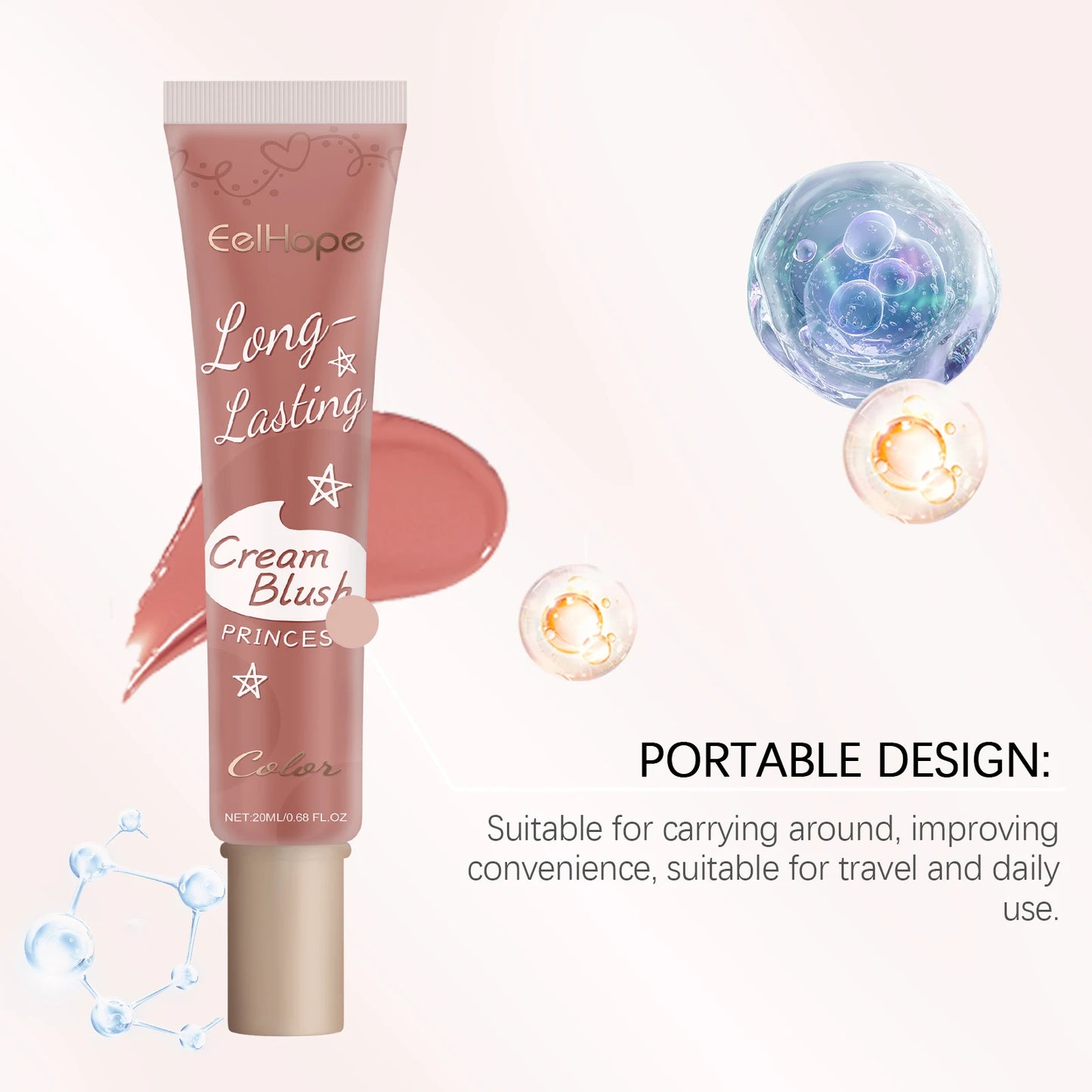 Blush Cream - Highly Pigmented, Long-Lasting, Smudge-Proof, Fine-Textured, Natural, Lightweight, Moisturizing Blush Cream